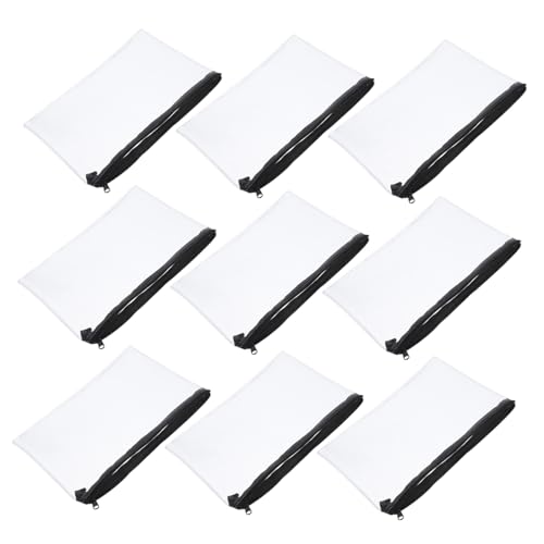 SEWACC 10 Stück Tragbare PVC Stifttasche für Schule Büro Reisen als Kosmetiktasche oder Geldbörse Verwendbar für Schreibwaren und Toilettenartikel von SEWACC