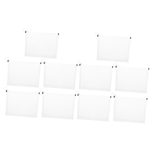 SEWACC 10 Stück Transparente Dicke Dokumententaschen mit Reißverschluss Große Leichte und Reißfeste Aufbewahrungstaschen für Stifte Papiere und Belege Wiederverwendbar und Tragbar für von SEWACC