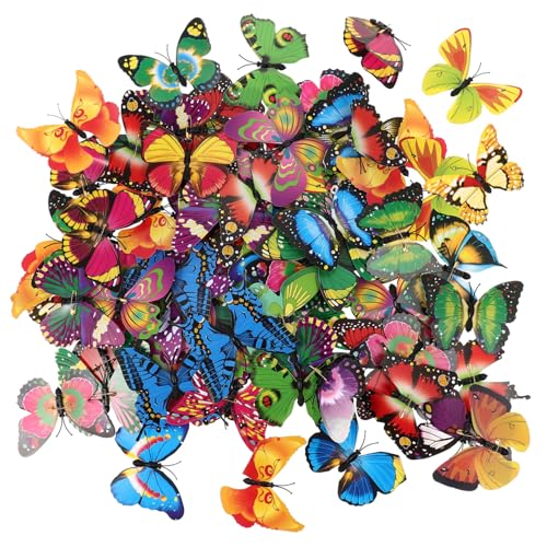 SEWACC 100 Stück Teiliges Schmetterling Broschen aus Langlebigem PVC Retro Anstecknadeln für Kleidung Schals und Hüte Dekoration für Damen Sichere und Formstabile Accessoires von SEWACC