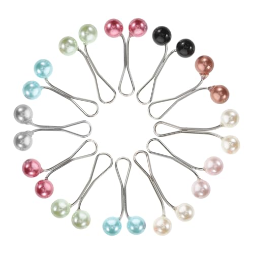 SEWACC 12 Stück Teiliges Damen U förmiges Perlen schalclip Bunte Farbperlen Sanfter Halt mit Glatten Kanten Modischer Kopftuch Halstuch clip für Sicheren Sitz und Eleganten Look von SEWACC
