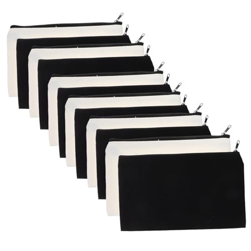 SEWACC Federmäppchen Aus Segeltuch Mit Reißverschluss Wärmeübertragung Make-up-Kosmetiktasche Reise-kulturtasche Für Damen Und Herren 12 Stück von SEWACC