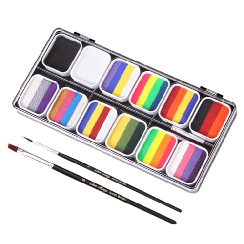 SEWACC 12-palette Wasserfeste Gesichtsfarben Für Jungen- Und Mädchenpartys Gesichtsfärbeset von SEWACC