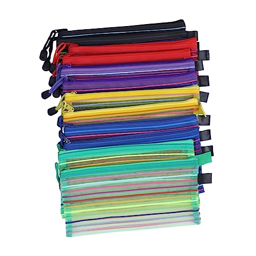 SEWACC Federmäppchen-Set Aus PVC-Netzstoff Beutel Bleistifthalter Aus Segeltuch Stifttasche Mit Reißverschluss Kompakt Und Tragbar Für Studenten Und Büroangestellte von SEWACC