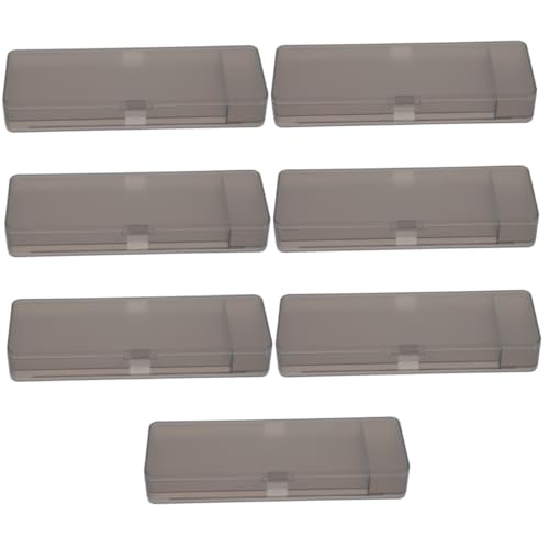 SEWACC 14 STK Kunststoff-Box Organizer Für Bürobedarf Behälter Für Bleistifthalter Transparentes Federmäppchen Schreibwarenkoffer Praktische Schreibmappe Plastik Brown von SEWACC