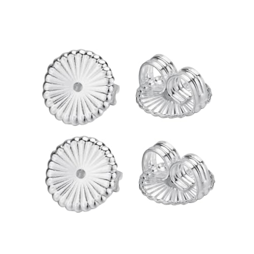 SEWACC 2 Paar Silber Ohrring Verschlüsse Ohrstecker Pads Ohrstützen für Damen Teiliges Kleine Langlebig Sicher Komfortabel Kompatibel mit Standard Ohrringstiften von SEWACC