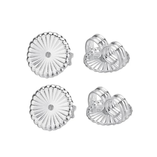 SEWACC 2 Paar Silber Ohrstecker Stopper Teilig Große Gepolsterte Ohrsteckerverschlüsse aus Hochwertigem Silber für Damen Sichere Ohrringrückseite Ersatz Zubehör von SEWACC