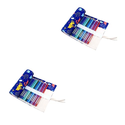 SEWACC 2 Stück Bleistift Aufbewahrungs Organizer Einzelner Stifthalter Katzenmuster Tasche Buntstiftetui Gelstiftetui Buntstiftetui Markeretui Rollender Stifthalter Buntstifte von SEWACC