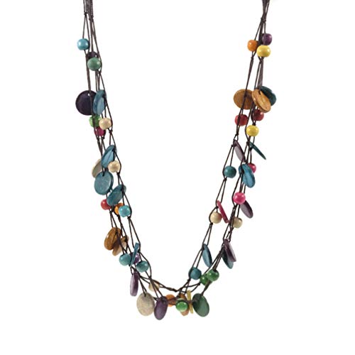 SEWACC 2 Stück Halsketten Im Retro- Und Ethno-Stil Mit Geometrischen Kokosnussschalen Verschiedene Farben Modeschmuck Im Vintage-Stil Für Damen von SEWACC