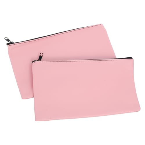 SEWACC 2 Stück PU Leder Geldbeutel mit Reißverschluss Großer Aufbewahrungsbeutel für Geldscheine und Quittungen Vielseitige Budgetbörse Bankkartenetui für Business und Alltag Langlebig von SEWACC