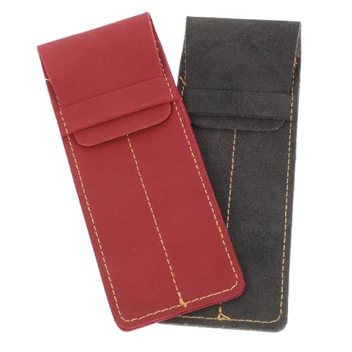SEWACC 2 Stück PU Leder Stiftetui Eleganter Füllfederhalter Schutzbeutel Leichtes Federmäppchen für Kugelschreiber Robustes Mäppchen für Stifte Etui für Alltag und von SEWACC