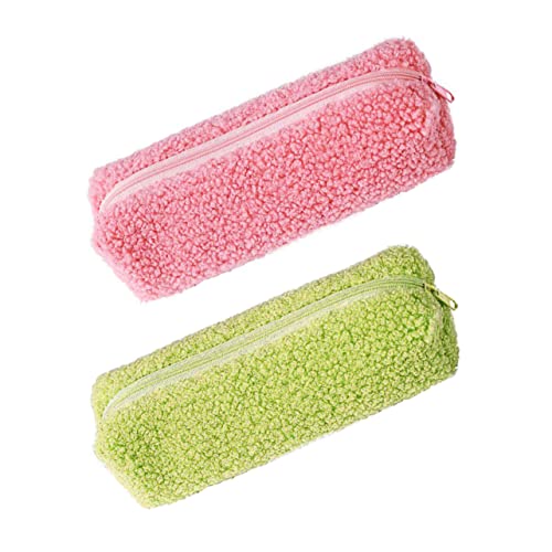 SEWACC 2 Stück Plüsch Federmäppchen Weiches Kompaktes Mäppchen für Mädchen Niedliche Stifttasche Leichte Tragbare Pen Pouch für Schreibwaren und Kosmetiktaschen Zufällige Zufällige Farbe von SEWACC