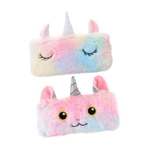SEWACC 2 Stück Plüsch Federmäppchen Zipper Mäppchen Große Kapazität Niedliches Einhorn Motiv Schreibwaren Tasche für Schüler Geschenkidee von SEWACC