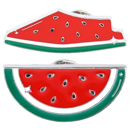 SEWACC 2 Süße Wassermelonen-Broschen Anstecknadeln Aus Zinklegierung Mit Emaille-Obst Für Kleidung Mantel Partys Und Den Alltag 3 2 X 1 57 X 0 99 Cm von SEWACC