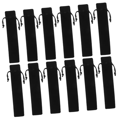 SEWACC 20 Stück Teiliges Schwarze Samt Kordelzug Stifttaschen Doppelseitig Verdicktes Weiches Schreibwaren Etui Geräumig und Kratzfest für Schule Büro und Reisen von SEWACC