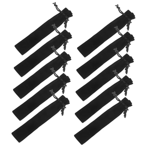 SEWACC 25 Stück Teiliges Schwarz Flanell Federmäppchen mit Kordelzug Stifte Aufbewahrungstasche für Schule und Praktischer Schutzbeutel für Schreibutensilien von SEWACC