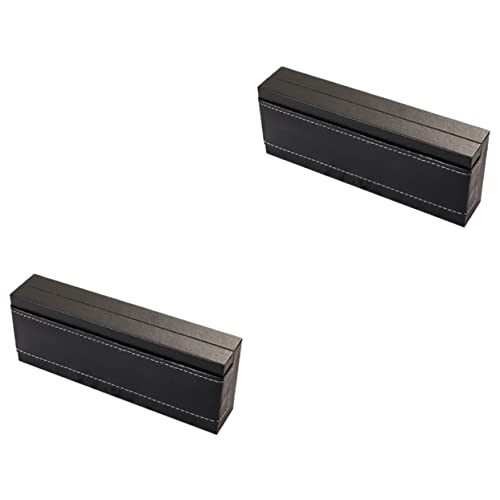 SEWACC 2stücke Füllfederhalter Box Aus Pu-Material Eleganter Stifthalter Für Büro Schule Anti-Kratzer Einzelstift Präsentationskoffer Für Schreibwaren Und Geschenkverpackungen von SEWACC