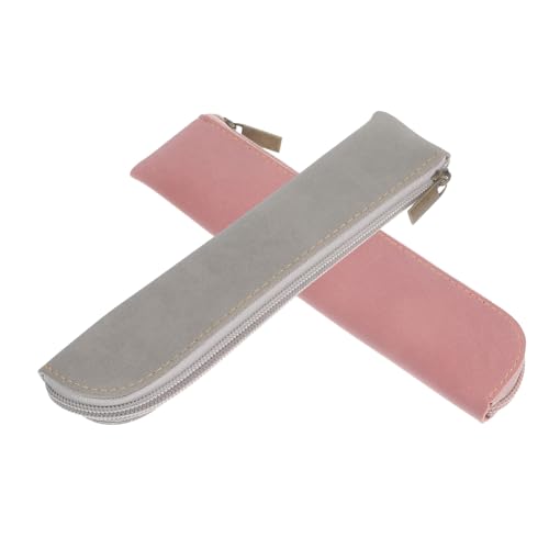 SEWACC 2stücke Schminktasche Mit Reißverschluss Federmäppchen Für Mädchen Dünnes Stiftemäppchen Aus Pu-Leder Ästhetisches Kleine Tasche Zum Aufbewahren Von Kugelschreiber Und von SEWACC