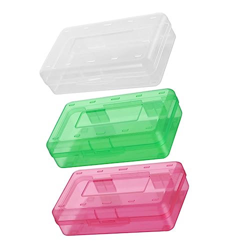 SEWACC 3stücke Transparente Bleistiftboxen Große Kapazität Für Stifte Bleistifte Und Malutensilien Für Schule Büro Und Kreative Projekte von SEWACC