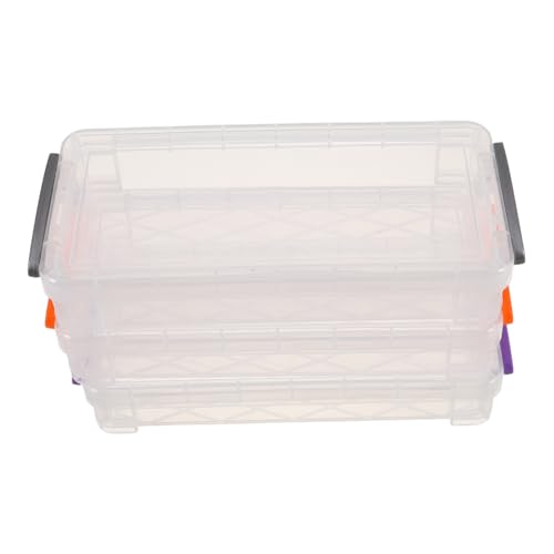 SEWACC 3 Stück Teiliges Kunststoff Federmäppchen Stapelbare Große Transparente Stiftebox mit Druckknopfverschluss Robuster Organizer für Kunstzubehör für Schule Büro und Reise von SEWACC