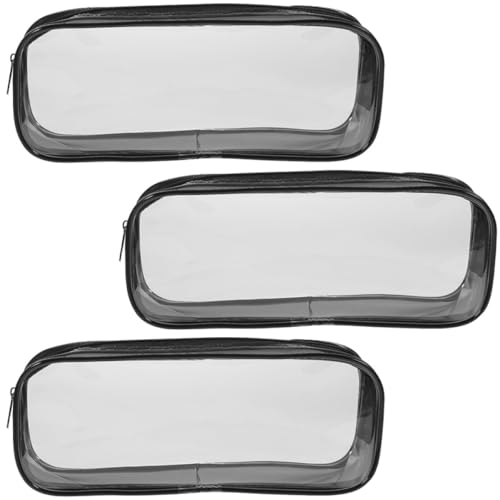 SEWACC 3stücke Transparentes Federmäppchen Tragbare Stifttasche Für Prüfungen Multifunktionale Stiftbehälter Durchsichtige Bleistifttasche Mit Reißverschluss Geeignet Für Stifte von SEWACC