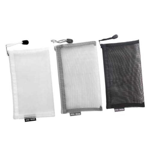 SEWACC 3 Stück Teiliges Transparentes Mesh Federmäppchen mit Reißverschluss Großer Kapazität Stifteetui für Schüler Studenten und Büro Vielseitiger Organizer für Schreibwaren und von SEWACC