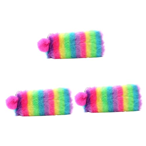 SEWACC 3St Flauschige Federmäppchen Multifunktions-Bleistifttasche Kosmetiktasche für Kinder Damen Kulturbeutel Buntstiftemäppchen Kinder federmäppchen schreibwaren Damen-Make-up-Taschen von SEWACC