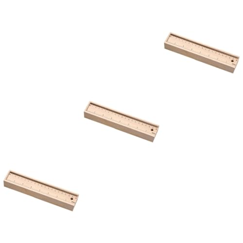 SEWACC 3stücke Kreative Holz Federmäppchen Mit Großer Kapazität Für Schulbedarf Robuste Und Langlebige Stiftbox Für Junge Mädchen Und Schüler Als Praktische Aufbewahrungslösung von SEWACC