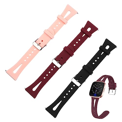 SEWACC 3stücke Silikon-ersatzarmbänder Verstellbares Uhrenarmband Mit Schnellverschluss Bequemes Uhrenarmband in Farben Kompatibel Mit Versa von SEWACC
