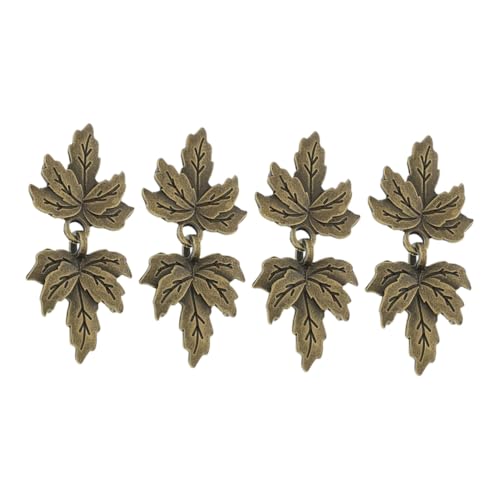 SEWACC 4 Paare Vintage Maple Leaf Cloak Brooches Alloy Cardigan Fasteners für Damen Benutzerfreundliche und Strapazierfähige Haarnadel Bronze Finish von SEWACC