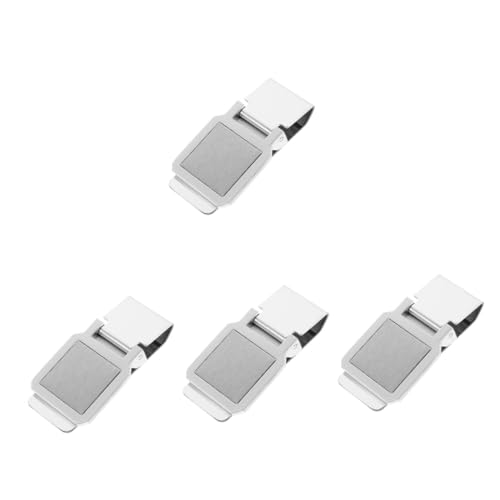 SEWACC 4 Stück Geldklammer Aus Edelstahl Kartenklemme, Geldscheinklammer Geldbörsen Mit Geldscheinklammer Für Herren Clipshalter Geldklammer Für Männer Klebrig Tür Silver Rostfreier Stahl von SEWACC