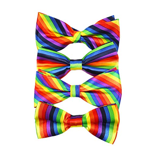 SEWACC 4 Stück Rainbow Fliegenbogen - Bunte 4Er Set FüR Karneval Fasching Hochzeiten Und Partys Vielseitige Dekoration FüR Erwachsene 12Cm X 5Cm von SEWACC