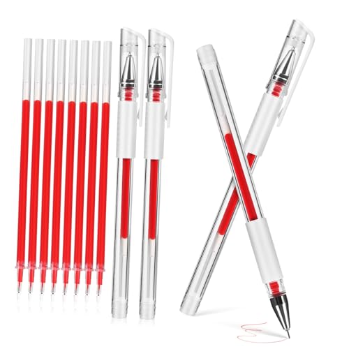 SEWACC 4 Stück Teiliges Augenbrauen mapping stift Roter Tattoo Marker mit Ersatzminen Vielseitig für Präzises Haut markieren Komfortabler Grip Fließende Tinte für Feine Linien bei von SEWACC