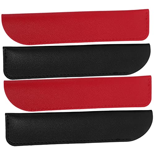 SEWACC 4 Stück Teiliges Leder Stiftdesign Schutzhülle Elegante Stiftetuis für Füller und Kugelschreiber Tragbar und Leicht für Büro und Unterwegs Schwarz Rot SEWACC 4 Stück Teiliges Leder Stiftdesign Schutzhülle Elegante Stiftetuis für Füller und Kugelschreiber Tragbar und Leicht für Büro und Unterwegs Schwarz Rot von SEWACC