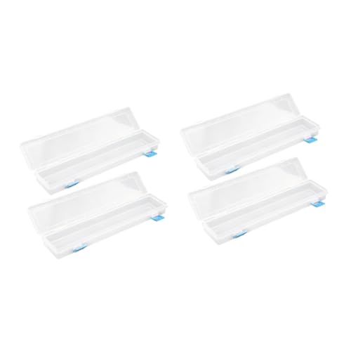 SEWACC Hohe Pinsel Box 4 Stück Transparente Kreidebox Kinder Bleistiftbox Federmäppchen Kinder Bleistiftbox Bleistiftbox Wasserfarbstifte Etui Stabile Bleistiftbox Transparenter von SEWACC