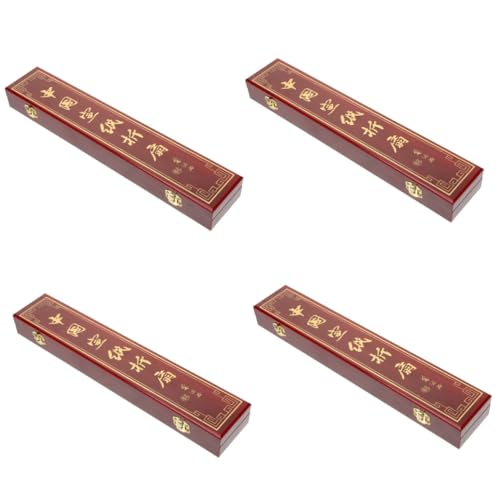 SEWACC 4 Stücke Chinesische Hand Fan Box Vintage Holz Lagerung Box Deckel Mit Deckel Fan Organizer Hand Fan Container von SEWACC