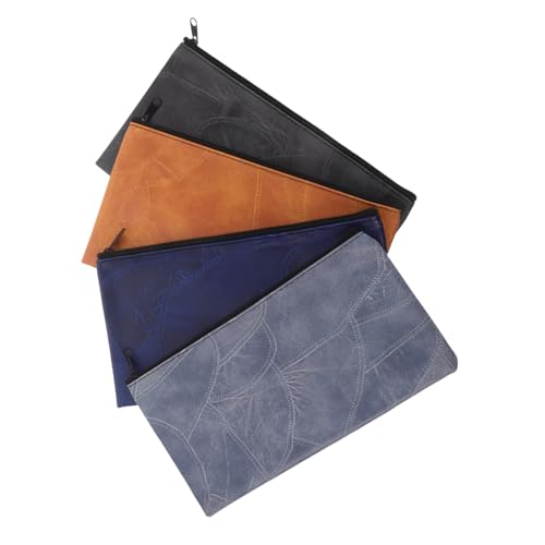 SEWACC 4 Stück multifunktionale Aufbewahrungstasche Kleines Schminktäschchen für die Handtasche Geldorganisator für Bargeld Banktaschen mit Reißverschluss Geldbeutel für Bargeld PU- von SEWACC