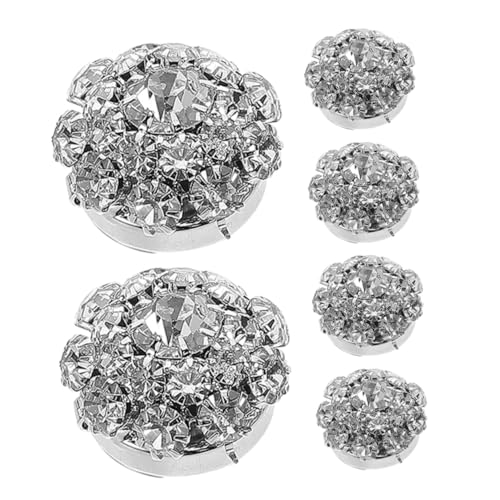 SEWACC 4 Stücke Dekorative Manschettenknöpfe Abnehmbare Knopfabdeckungen Hemdknopf Schmuck Knöpfe Schmuck Knopfabdeckungen, Zubehör Hemdknopf-clips Knopfschnappschüsse Strasssteine Silber von SEWACC