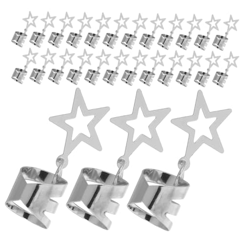 SEWACC 40 Stück Teiliges Haarzubehör für Frauen Sternanhänger Haarschmuck Verstellbare Dreadlock Haarringe Dekorative Clips für Zöpfe für Festivals und Alltägliche Frisuren von SEWACC