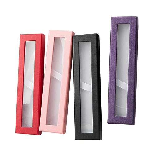 SEWACC 4stücke Pack Papier Leere Stift Verpackungsbox Dekorative Öffnung Fenster Papier Stiftbox SEWACC 4stücke Pack Papier Leere Stift Verpackungsbox Dekorative Öffnung Fenster Papier Stiftbox von SEWACC