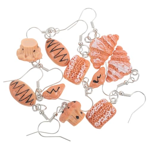 SEWACC 5 Paare Simulation von Cupcake und Brotdesigns Einzigartiger Modeschmuck für Mädchen Frauen und Besondere Anlässe von SEWACC