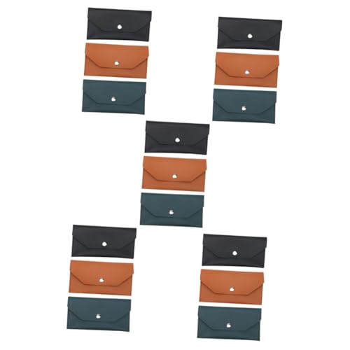 SEWACC 5 Sätze Teiliges Pu Geldbörse Für Männer Stilvolle Geldtasche Für Reisen Büro Und Alltag Schwarz Braun Und Grün Praktisch Für Visitenkarten Und Geldscheine 3 Stücke * 5 von SEWACC