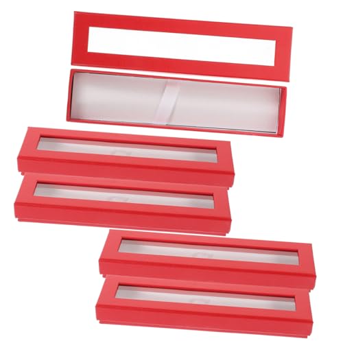 SEWACC Stifteboxen Aus Papier mit Fenster 5 Stück Leer Organizer Kugelschreiberetui Kompakte Größe Rot SEWACC Stifteboxen Aus Papier mit Fenster 5 Stück Leer Organizer Kugelschreiberetui Kompakte Größe Rot von SEWACC