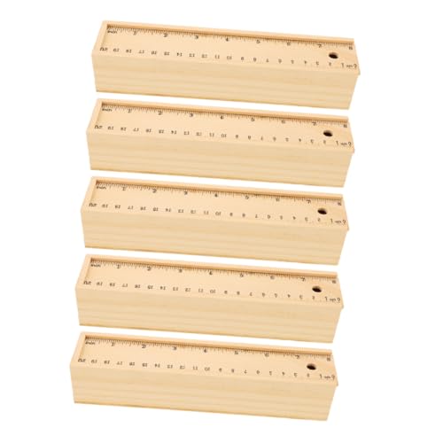 SEWACC 5 Stück Teiliges Holz Stiftebox mit Lineal Großer Kapazität Abnehmbare Abdeckung Vielseitiger Stiftehalter für Schüler und Büro Robuste Holzschublade für Schreibwaren und SEWACC 5 Stück Teiliges Holz Stiftebox mit Lineal Großer Kapazität Abnehmbare Abdeckung Vielseitiger Stiftehalter für Schüler und Büro Robuste Holzschublade für Schreibwaren und von SEWACC