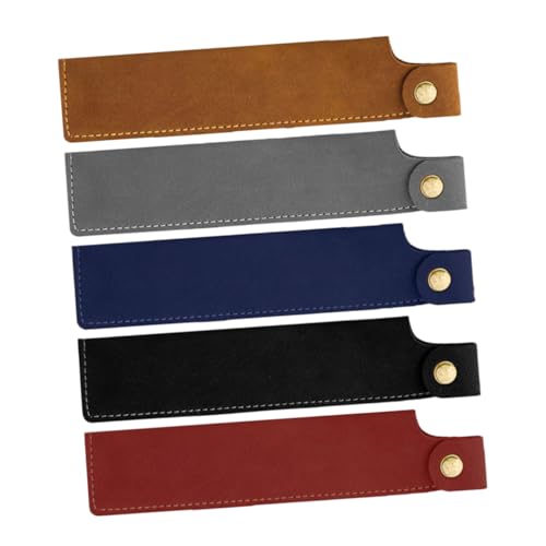 SEWACC 5 Stück Teiliges wasserdichte Vintage PU Leder Stifthülle Strapazierfähige Retro Federhalter Tasche Vielseitig für Schüler Büro und Schreibbegeisterte Tragbar von SEWACC