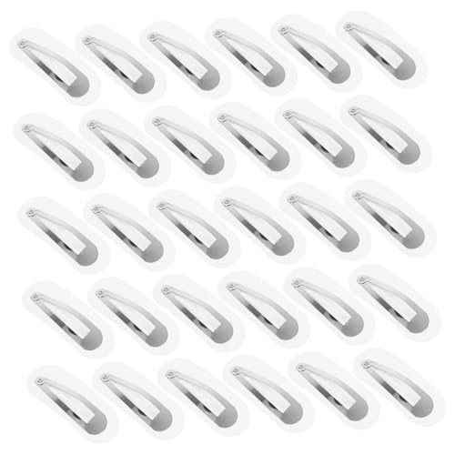SEWACC 50 Sätze Wassertröpfchen Haarclips mit Filzpolster Ovaler No Crease Snap Haarspange für Wellen Strapazierfähig und Rutschfest DIY Styling Zubehör für Frauen und Mädchen Weiß von SEWACC