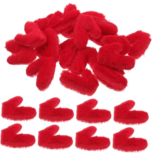 SEWACC 50 Stück DIY Hirschgeweih Haarclip Weiches Stoffmaterial Beidseitig Rot Bastelzubehör für Haarbänder Weihnachtsdeko Haar Kopfschmuck von SEWACC