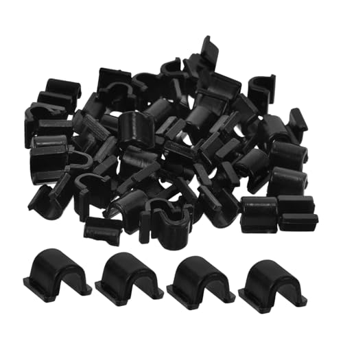 SEWACC 50 Stück Haarband Verschlussclips DIY Haarseil Basis U C Förmige Haargummi Adapter Schwarz Transparent Passend für Haarbänder Vielseitig für Damen Haarstyling und Accessoires von SEWACC