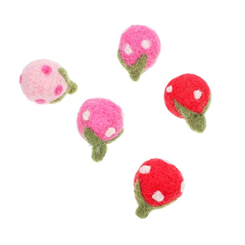 SEWACC 5stücke Handgefertigte -erdbeer-ornamente Schöne Diy Broschen Haarschmuck Zubehör Material Für Basteln Und Dekoration von SEWACC