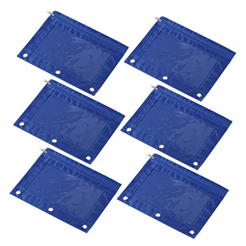 SEWACC 6er-Packung Federmäppchen Aus Netzstoff Oxford-Stoff 3 Löcher Für Bürobedarf von SEWACC