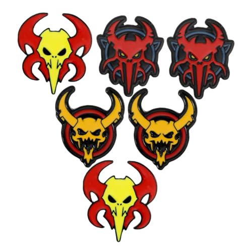 SEWACC 6 Stück Halloween Broschen Dämonen Pins aus Langlebiger Legierung Kleine Cartoon Anstecker für Kleidung Hüte Taschen Dekorative Hautfreundliche Halloween Accessoires für Karneval von SEWACC